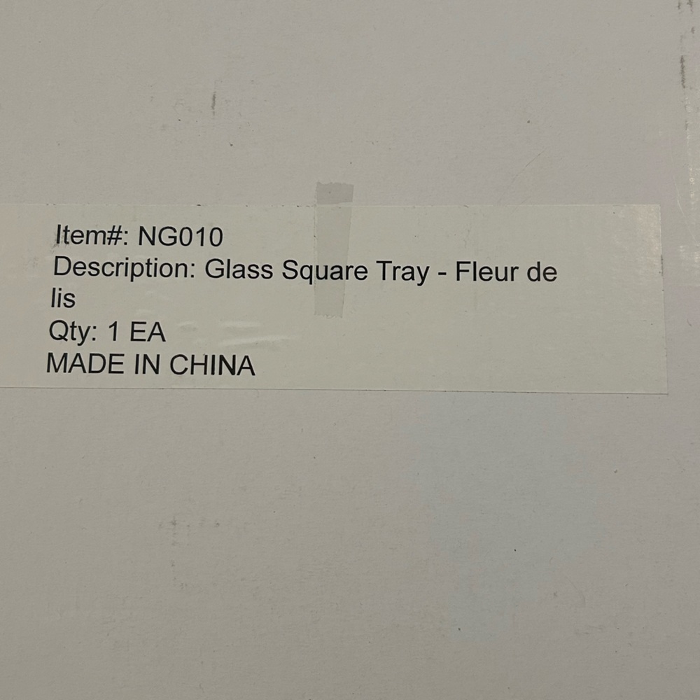 Thirstystone Square Glass Tray, Fleur De Lis - Picture 2 of 3